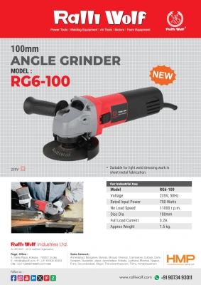 Ralli Wolf 100mm Angle Grinder RG6-100
