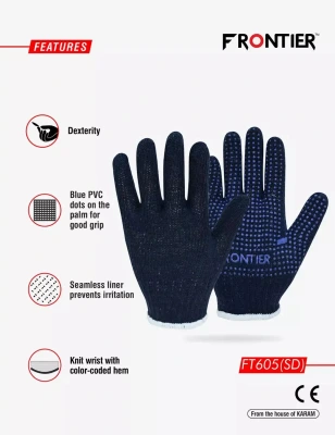 Frontier Cotton Knitted Double Dotted Gloves